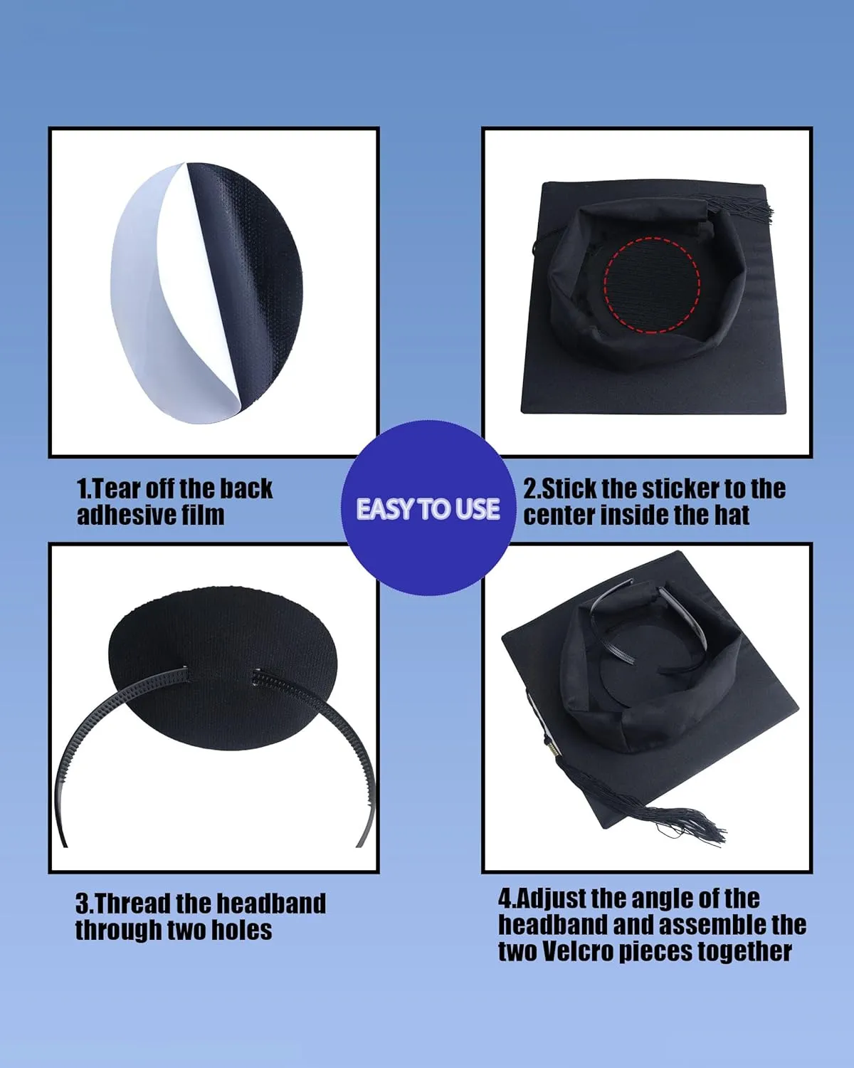 2 Pack of Graduation Cap Headband Secures Your Grad Cap Upgrade Insert Hat Accessories for Graduates Gift for Girls