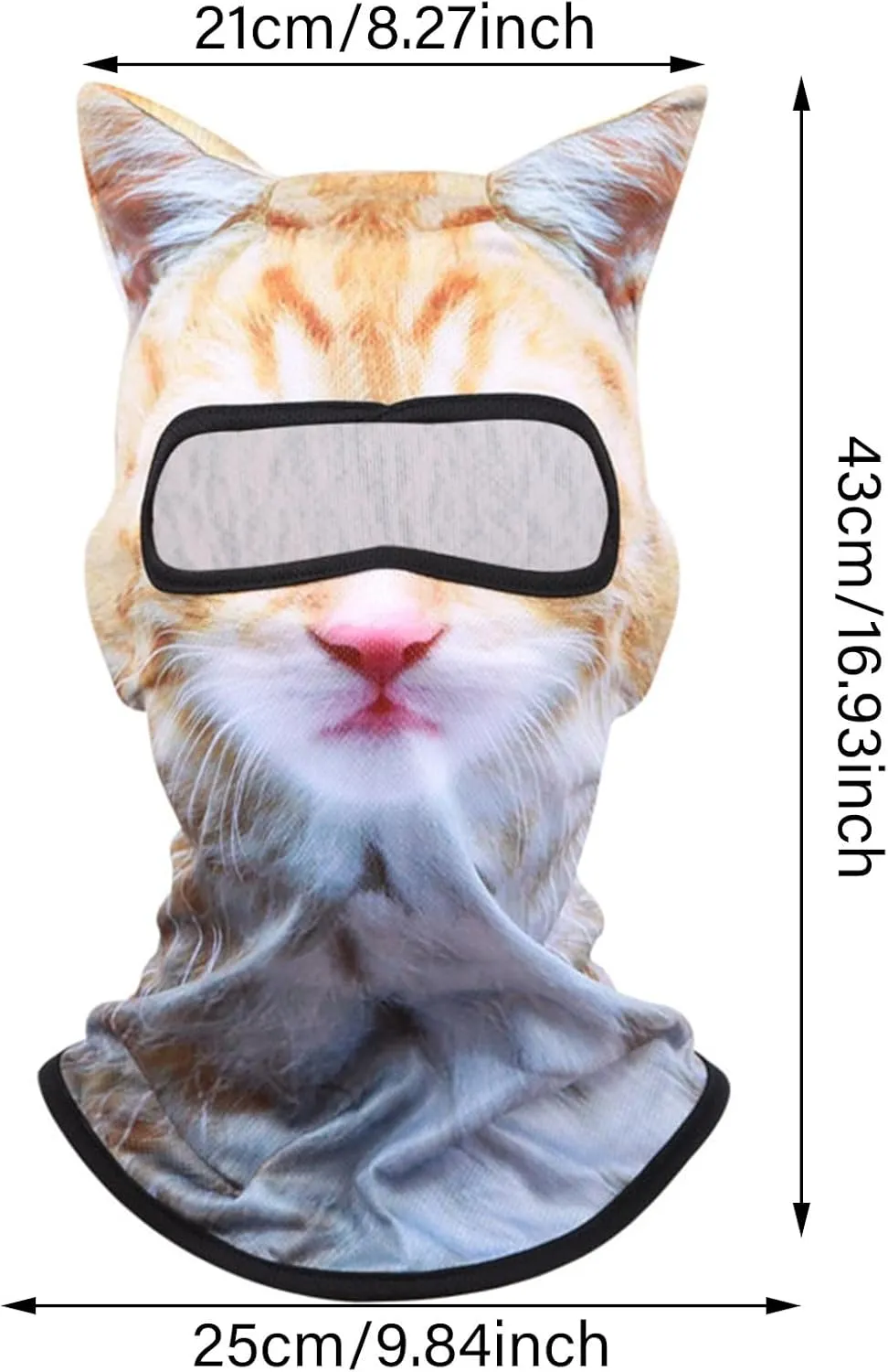 3D Stand Ears Animal Balaclava Cute Hood Full Face Animal Balaclava Breathable Funny mask for Outdoor Activities Sports