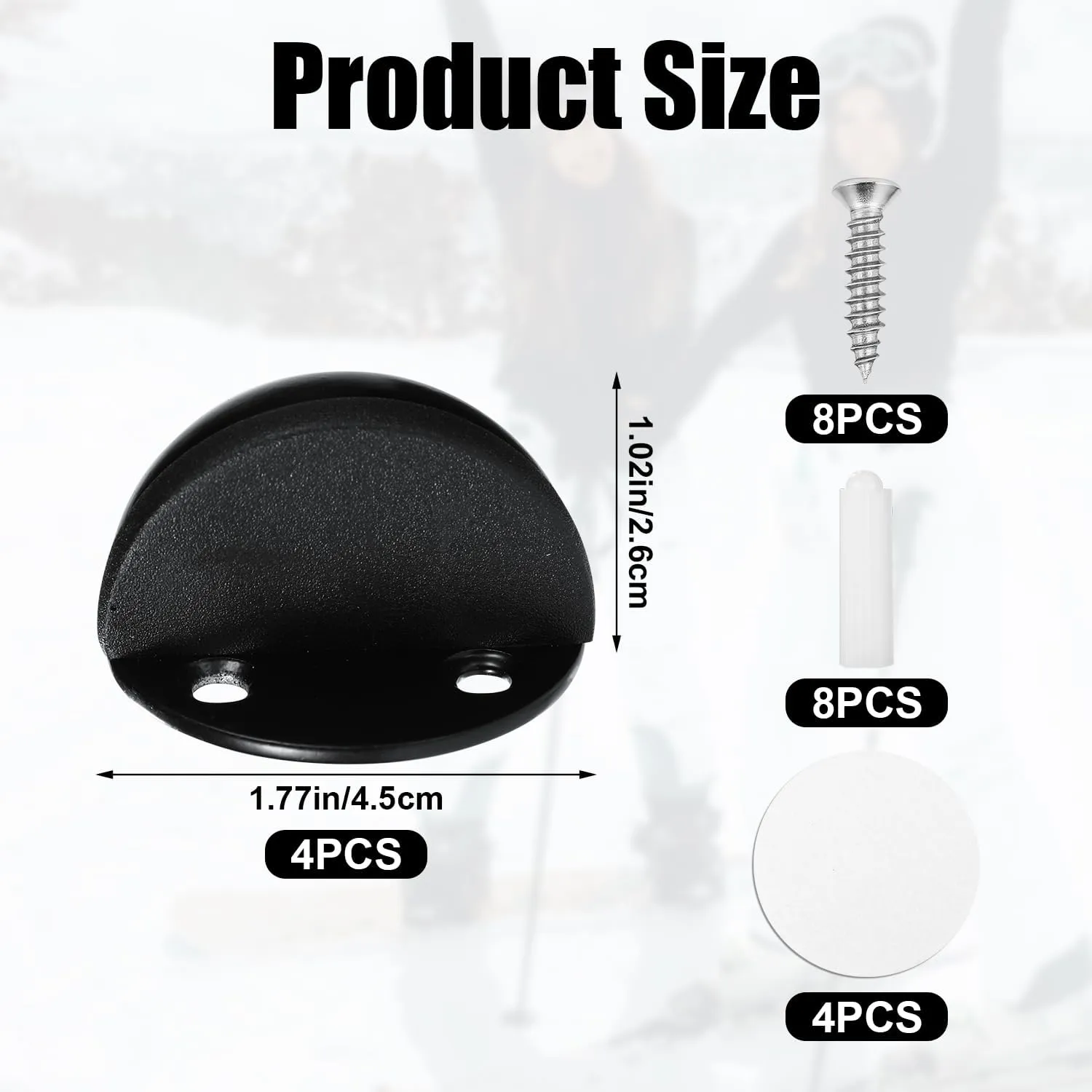 4pcs Ski and Snowboard Wall Mount Rack, Vertical Ski Hanger Holder Snowboard Storage with Screws Expansion Anchors Ski Display Bracket Accessories to Safely Store and Display Your Snow Boards