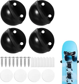 4pcs Ski and Snowboard Wall Mount Rack, Vertical Ski Hanger Holder Snowboard Storage with Screws Expansion Anchors Ski Display Bracket Accessories to Safely Store and Display Your Snow Boards