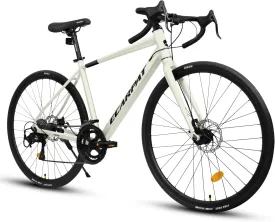 700C Road Bikes, 16 Speed, Commuting City Bicycles for Men Womens, Aluminum/Steel Frame, Hybrid Bike to School Work