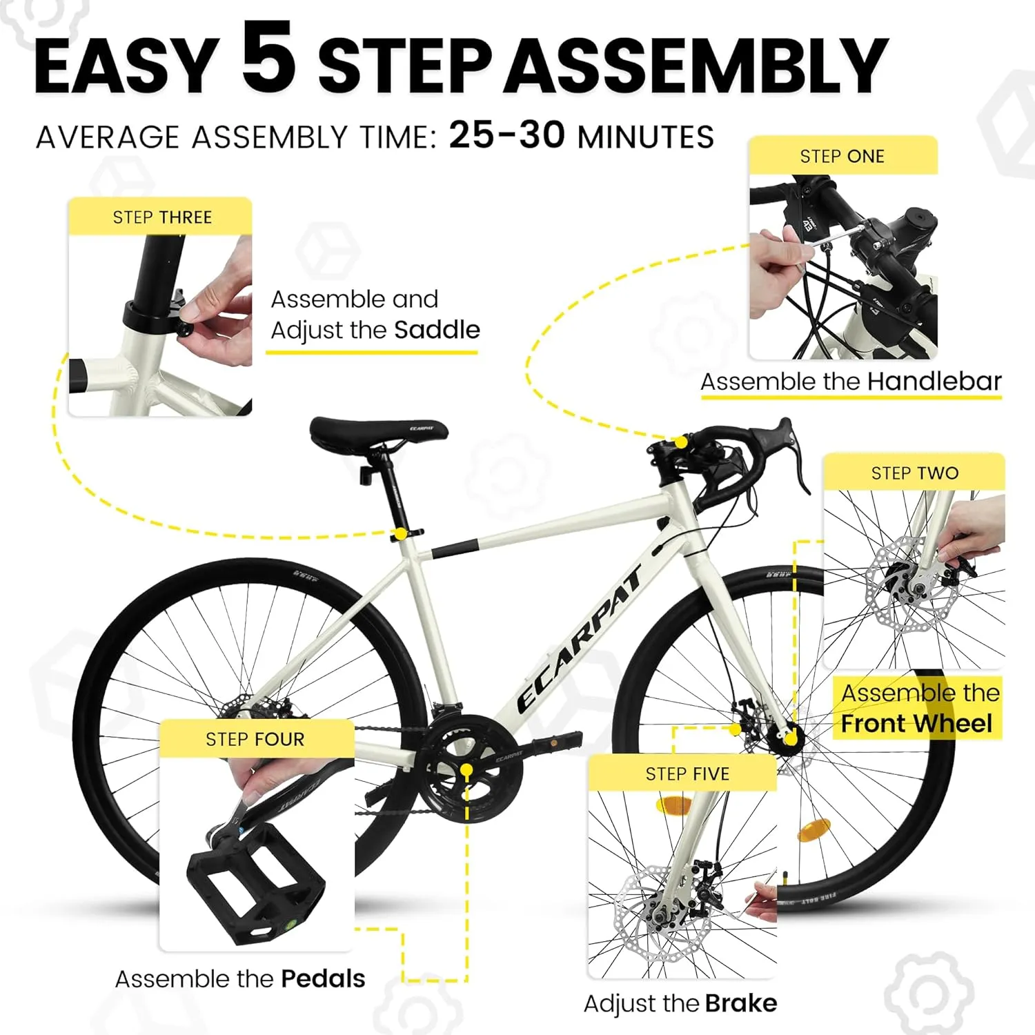 700C Road Bikes, 16 Speed, Commuting City Bicycles for Men Womens, Aluminum/Steel Frame, Hybrid Bike to School Work