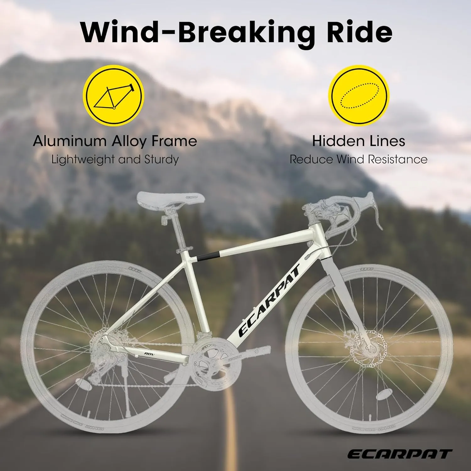 700C Road Bikes, 16 Speed, Commuting City Bicycles for Men Womens, Aluminum/Steel Frame, Hybrid Bike to School Work