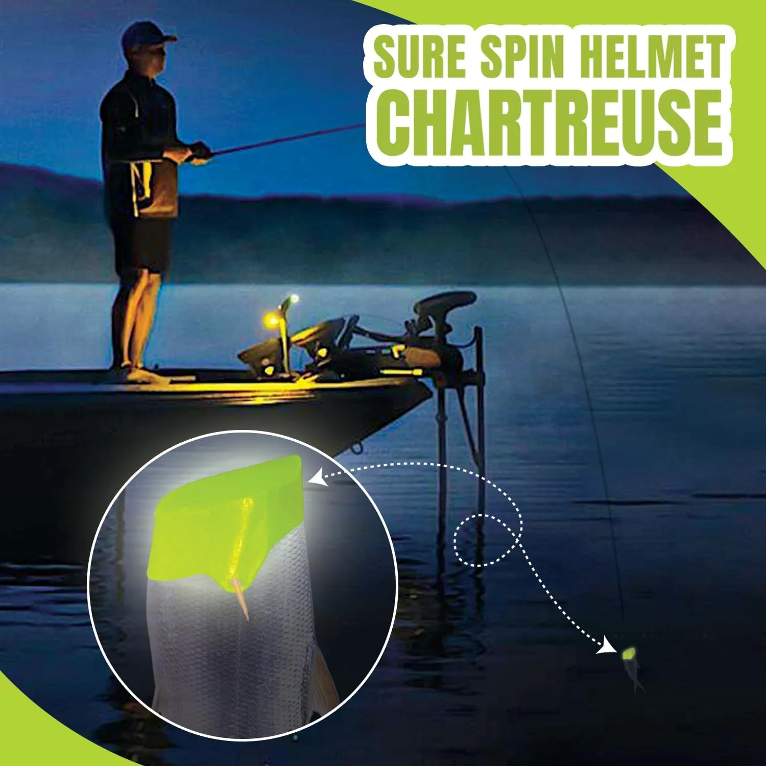 Bait Fish Lure Head - Fishing Bait Helmet for Herring, Anchovies, Sardines, and Minnows - UV Reactive, Cut Plug Spin (Pack of 3)