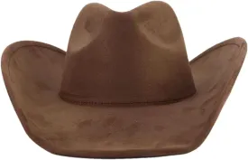 Big Roll Brim Cowboy Hat Top Cap for Men Women Cowgirl Hat Felt Fedora Hats Outdoor Sun Hat Brown 56-58CM, Medium