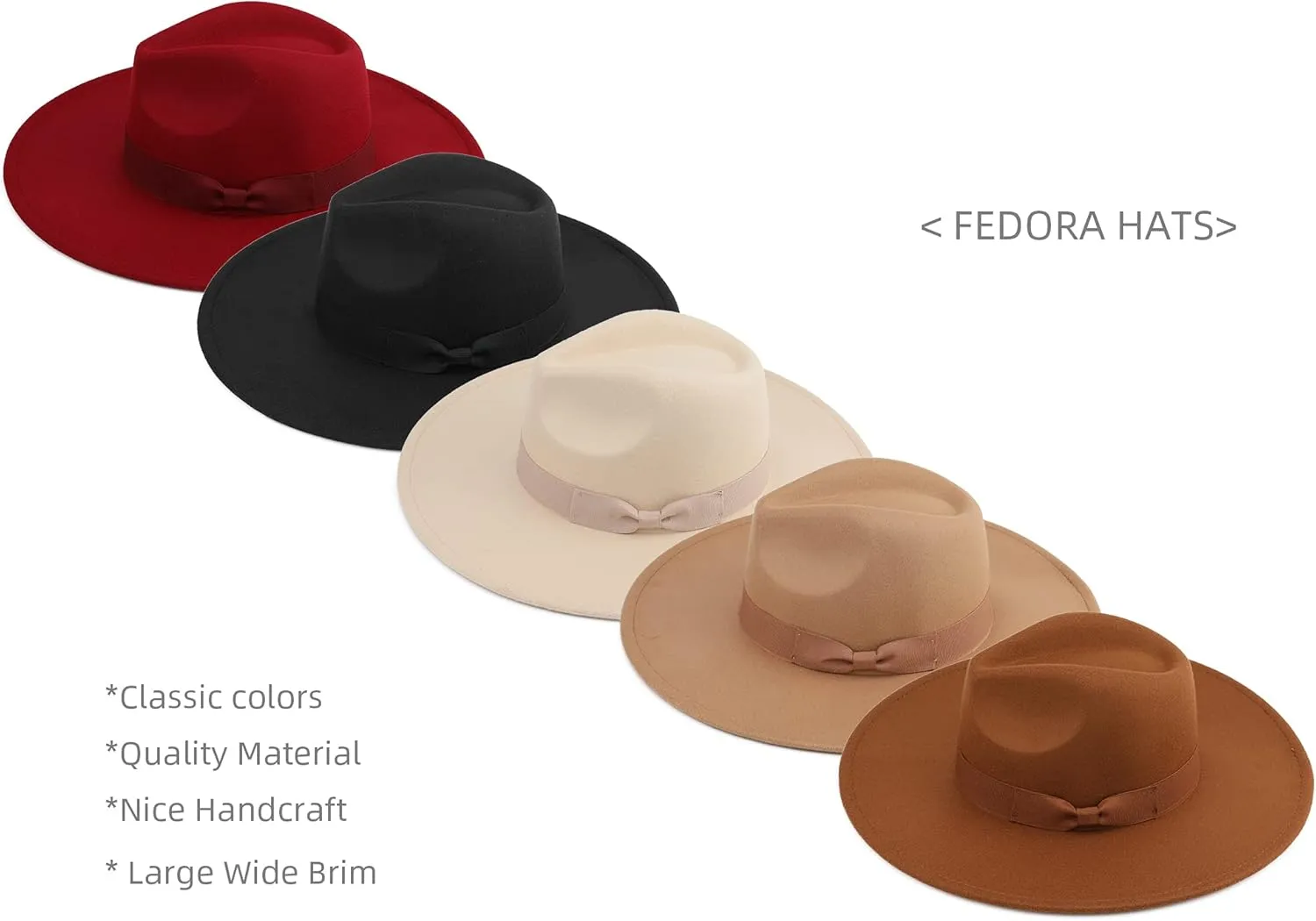 Big Wide Brim Women Fedora Hat