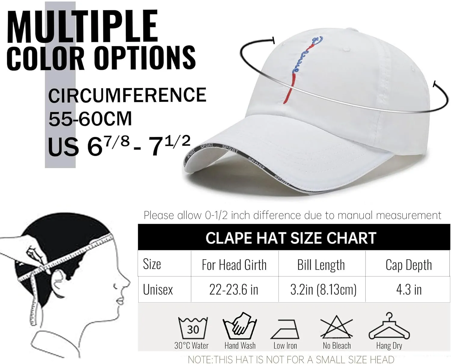 CLAPE Outdoor Sun Visor Hats Lightweight Waterproof Breathable Sports Hat UPF50  Ultra Thin Cooling Baseball Hats