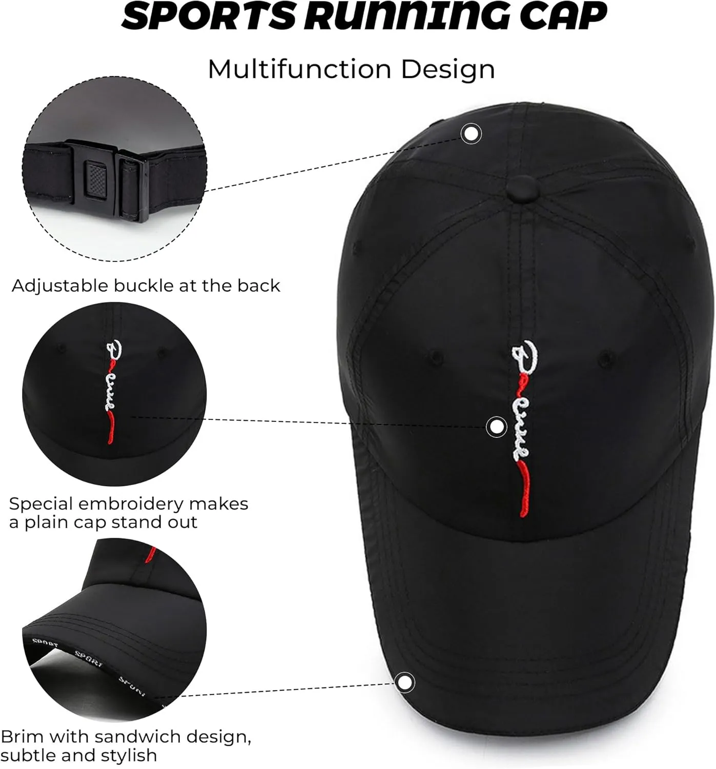 CLAPE Outdoor Sun Visor Hats Lightweight Waterproof Breathable Sports Hat UPF50  Ultra Thin Cooling Baseball Hats