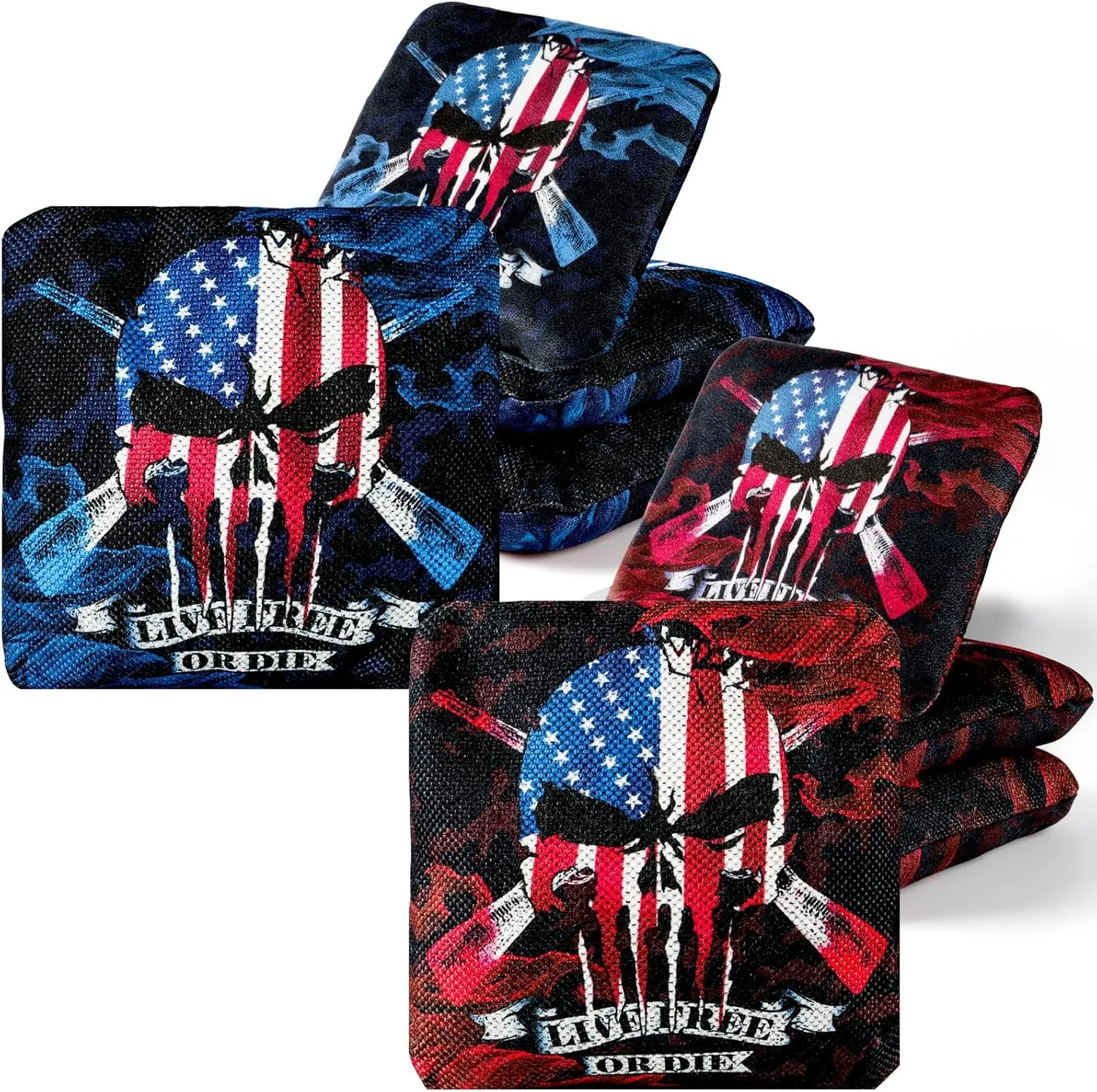 Cornhole Bags, Weather Resistant Dual Sided Slick and Stick Corn Hole Bean Bags Set of 8 for Toss Game with Carry Bag