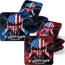 Cornhole Bags, Weather Resistant Dual Sided Slick and Stick Corn Hole Bean Bags Set of 8 for Toss Game with Carry Bag