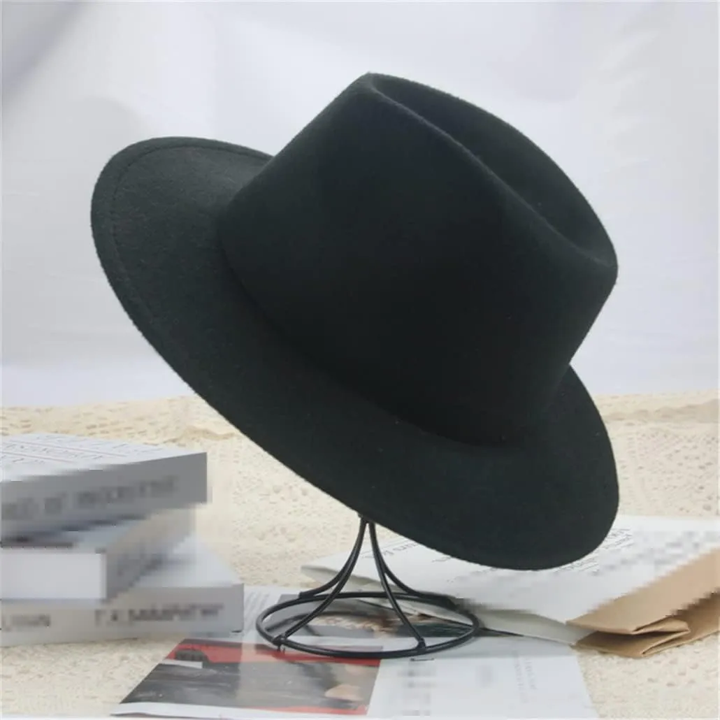 Fedora Hats for Women Black White Hip Hop Panamas Felted Hats for Men Formal Church Wedding Winter Hats,Grass En8-60-62cm
