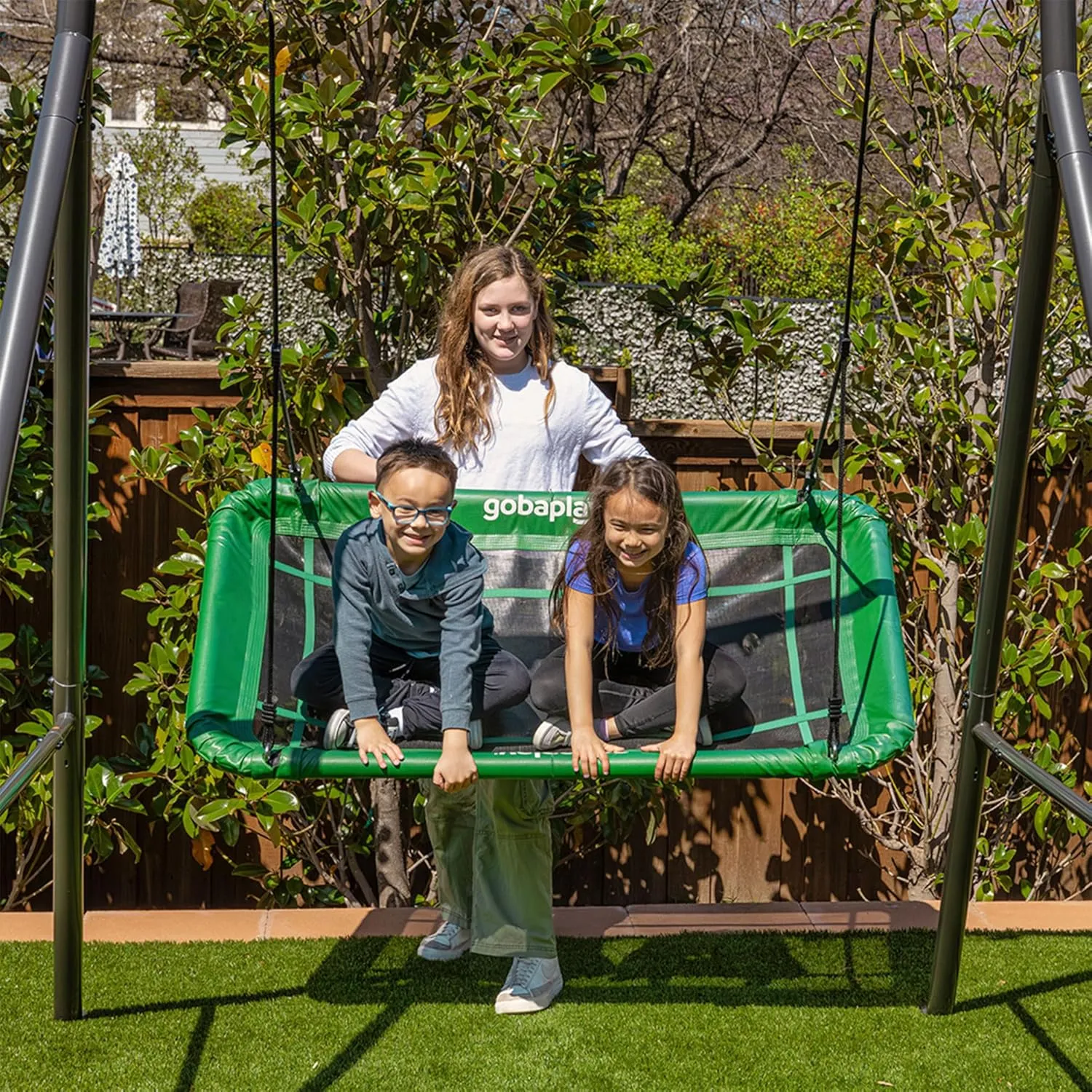 FlyMax Rectangle Tree Swing, 46" x 25" Outdoor Platform Saucer (Swingset Frame Not Included)