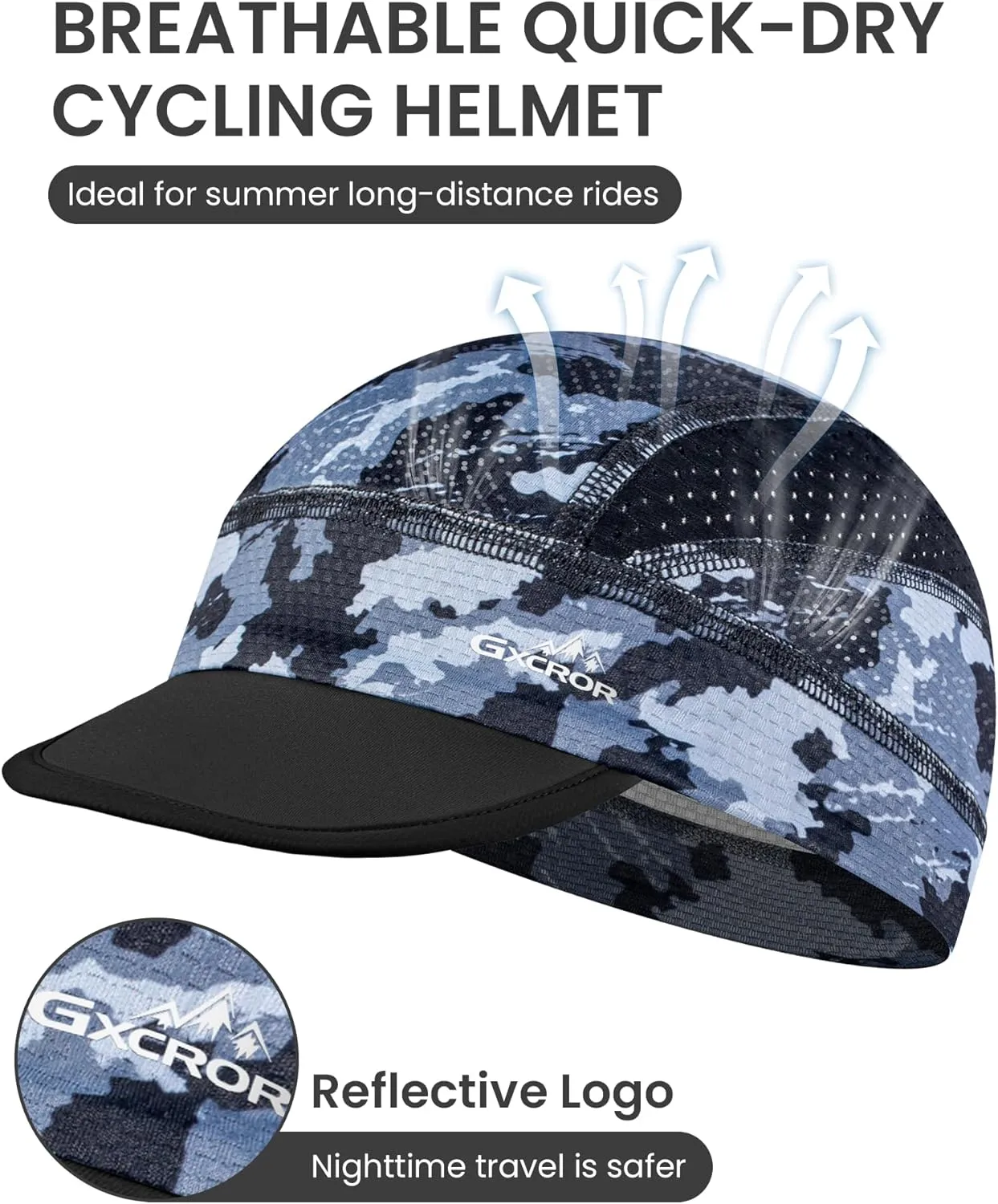 GXCROR Cooling Skull Cap for Men Women Lightweight Breathable Helmet Liner UV Sun Shield for Summer Motorcycle Cycling