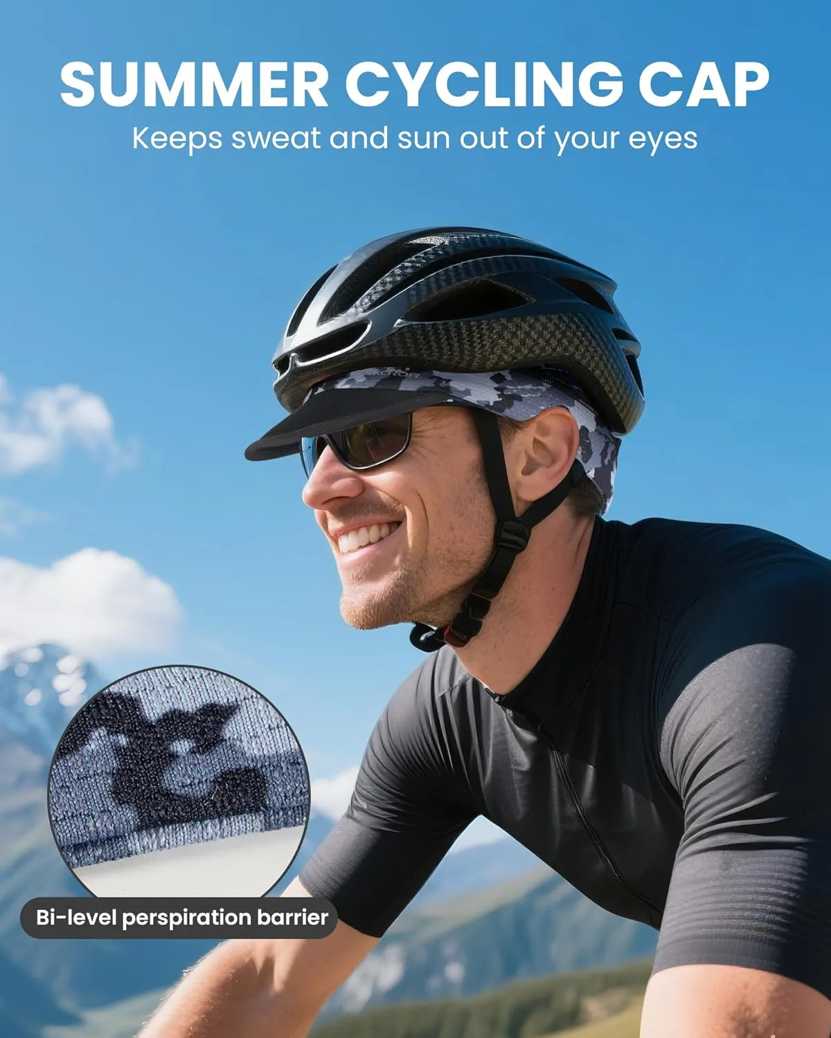 GXCROR Cooling Skull Cap for Men Women Lightweight Breathable Helmet Liner UV Sun Shield for Summer Motorcycle Cycling