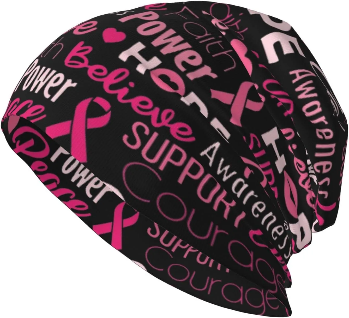 Heart Beanie Chemo Hat Cancer Headwear Knitted Hats Baggy Slouchy Scarf Nightcap for Adults Women Men