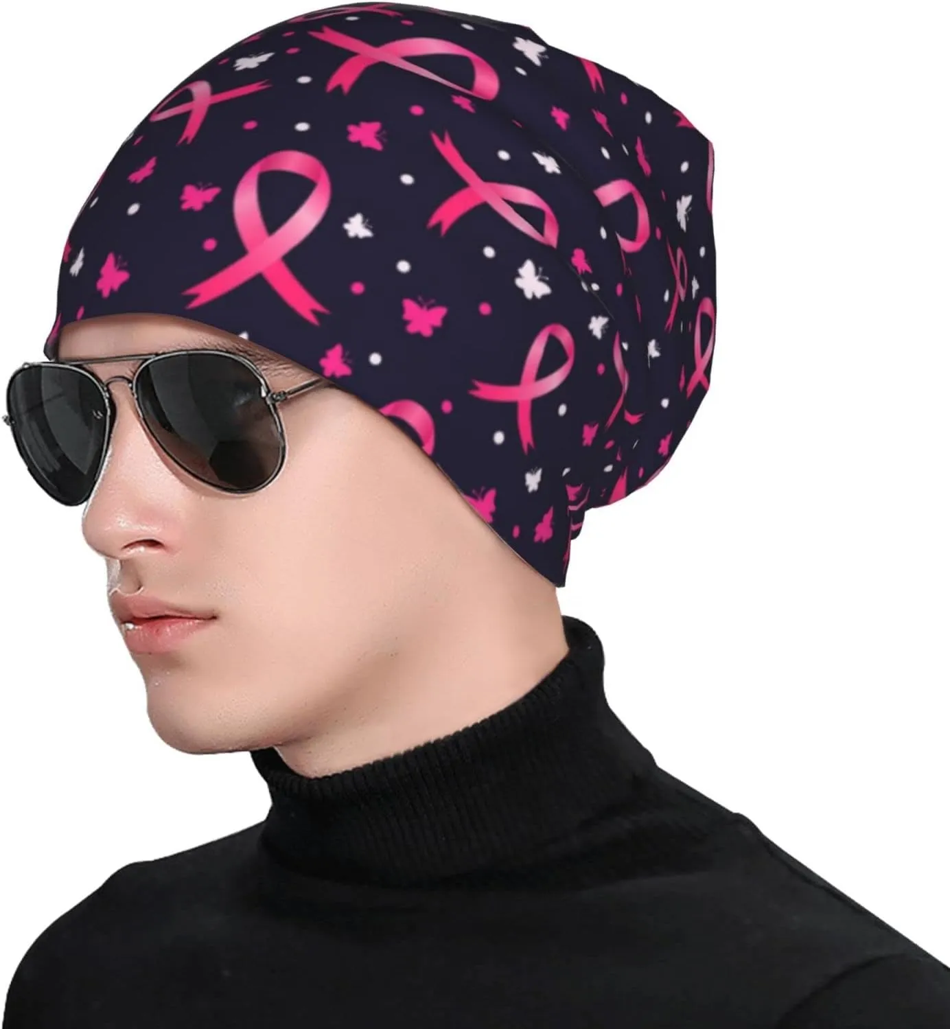 Heart Beanie Chemo Hat Cancer Headwear Knitted Hats Baggy Slouchy Scarf Nightcap for Adults Women Men