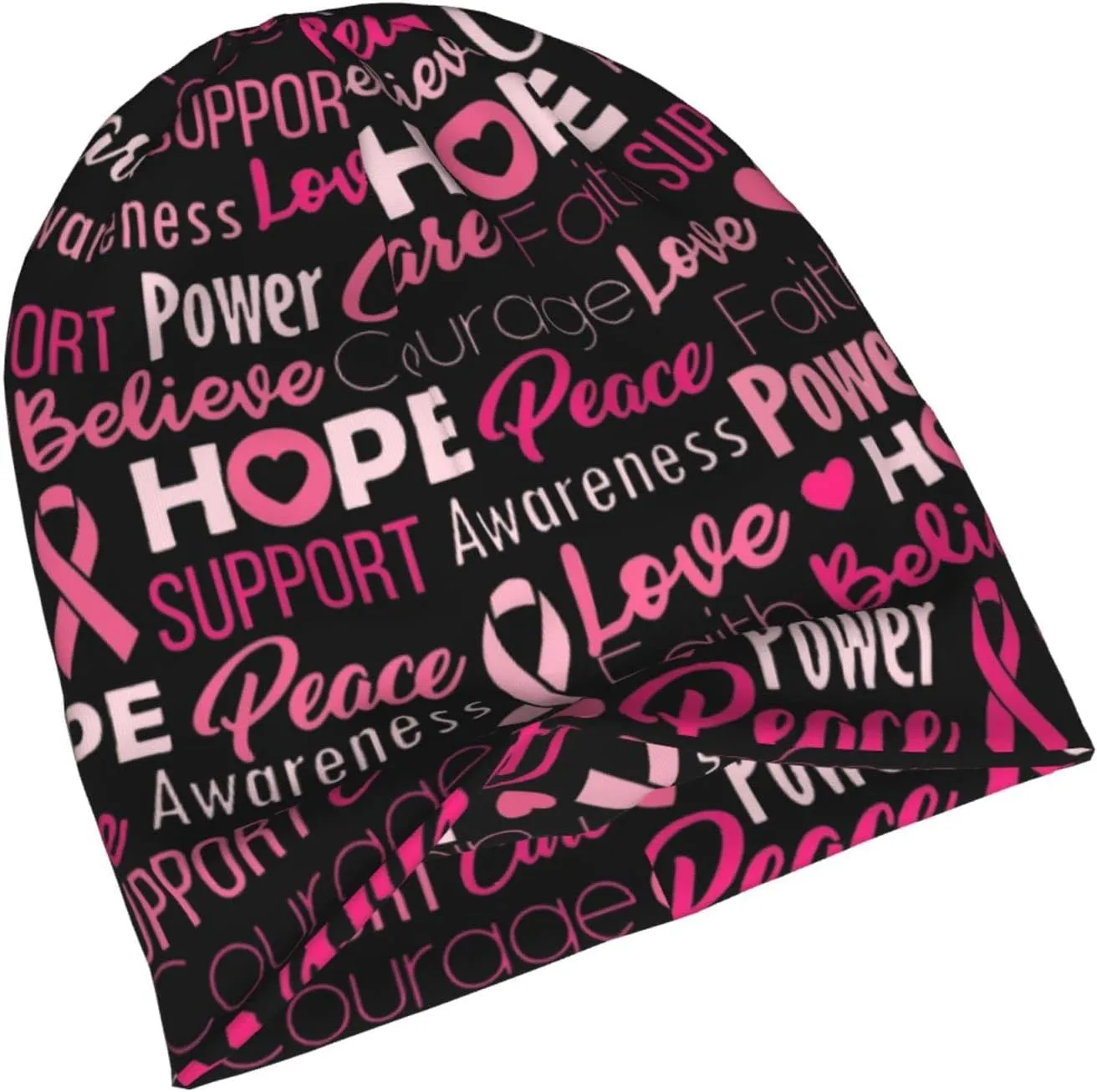 Heart Beanie Chemo Hat Cancer Headwear Knitted Hats Baggy Slouchy Scarf Nightcap for Adults Women Men