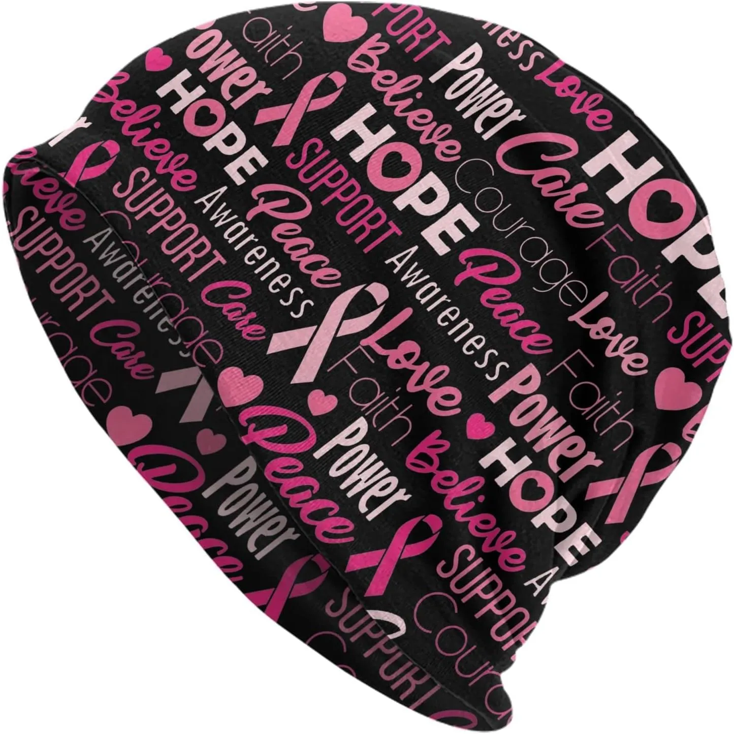 Heart Beanie Chemo Hat Cancer Headwear Knitted Hats Baggy Slouchy Scarf Nightcap for Adults Women Men
