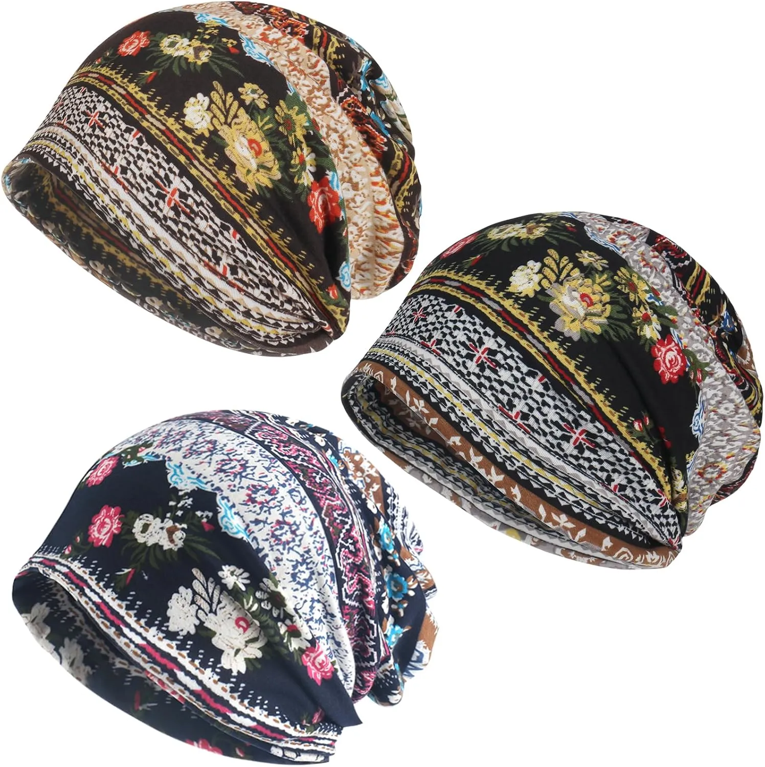 Jemis Versatile Soft-Feel Blend Beanie & Scarf - Stretch Boho Headwear for Chemo Ideal Easy Care