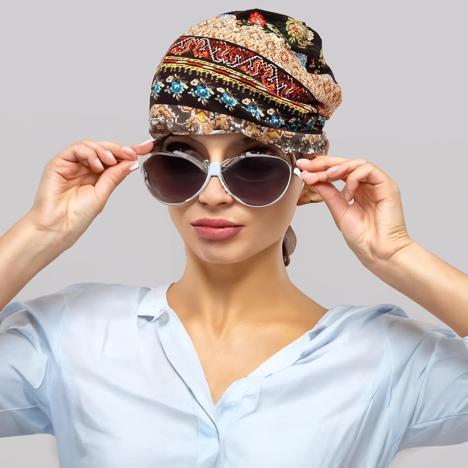 Jemis Versatile Soft-Feel Blend Beanie & Scarf - Stretch Boho Headwear for Chemo Ideal Easy Care