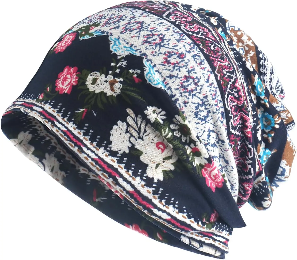 Jemis Versatile Soft-Feel Blend Beanie & Scarf - Stretch Boho Headwear for Chemo Ideal Easy Care