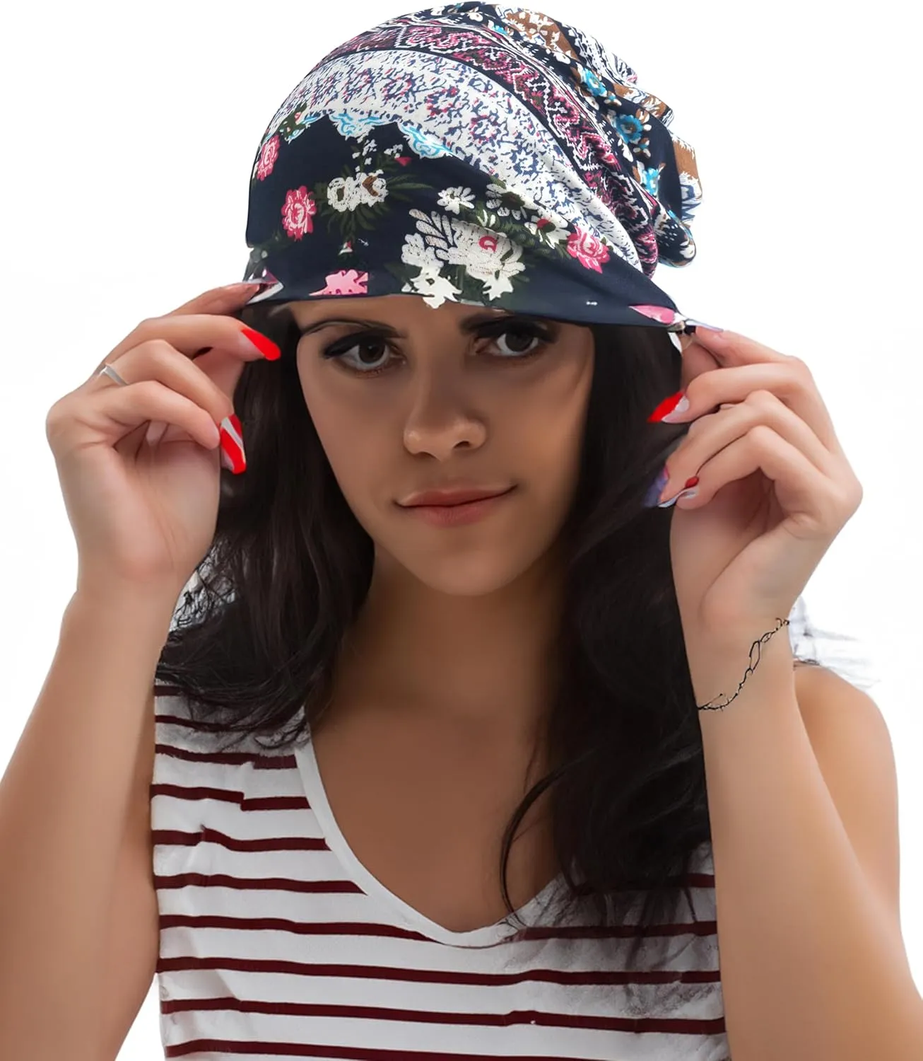 Jemis Versatile Soft-Feel Blend Beanie & Scarf - Stretch Boho Headwear for Chemo Ideal Easy Care