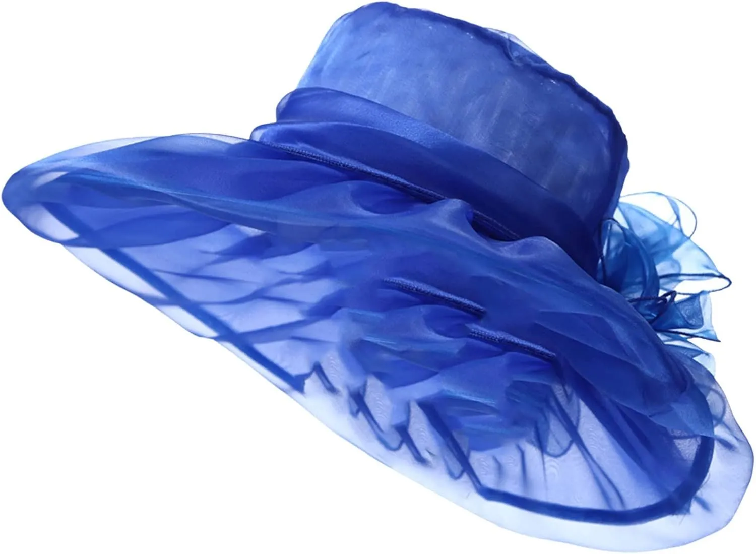 Kentucky-Derby Hats for Women Elegant Tea Party Organza Fascinator Hat Church Bridal Wedding Dress Cap Summer Sunhat