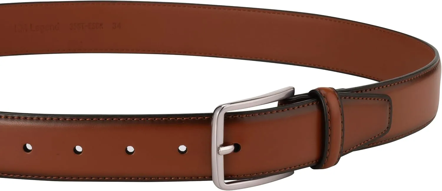 KM Legend Mens Leather Dress Belt for Work Business and Casual
