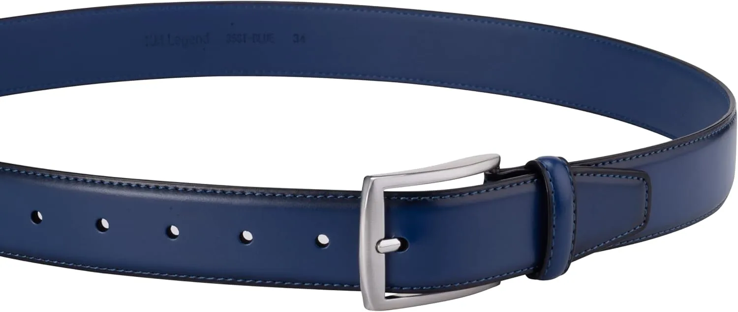KM Legend Mens Leather Dress Belt for Work Business and Casual