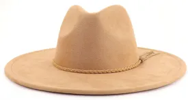 LIDHAY Big Wide Brim Fedora Hats for Women Men Western Suede Hat Large Felt Panama Hat Rancher Hat