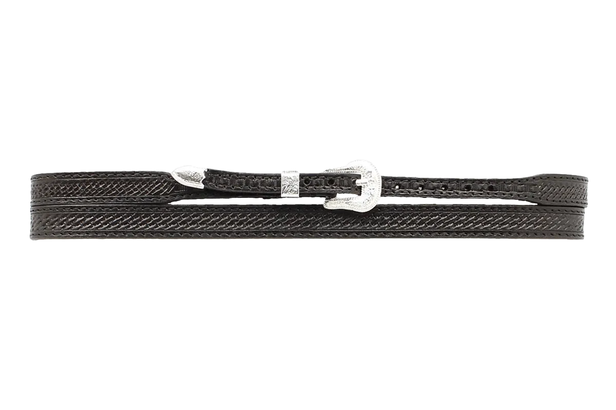 M&F Basketweave Tooling Black Leather Hatband