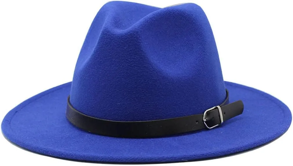 Men Fedoras Women's Jazz Hat Summer Spring Black Woolen Blend Cap Outdoor Casual Hat