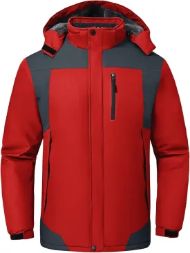 Mens Skiing Jacket Waterproof windproof Rain Jackets with Hood