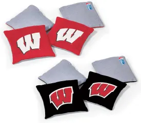 NCAA College Dual Sided Bean Bags by Wild Sports, 8 Count, Premium Toss Bags for Cornhole Set - Great for Tailgates, Outdoors, Backyard