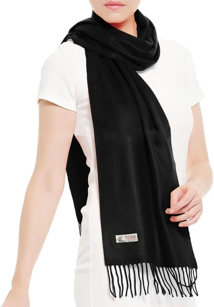 Plain Solid Color Cashmere Feel Classic Soft Luxurious Winter Scarf For Men Women