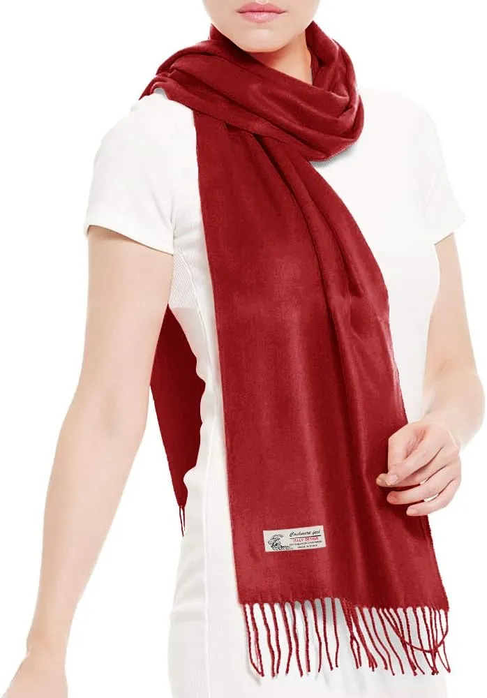 Plain Solid Color Cashmere Feel Classic Soft Luxurious Winter Scarf For Men Women