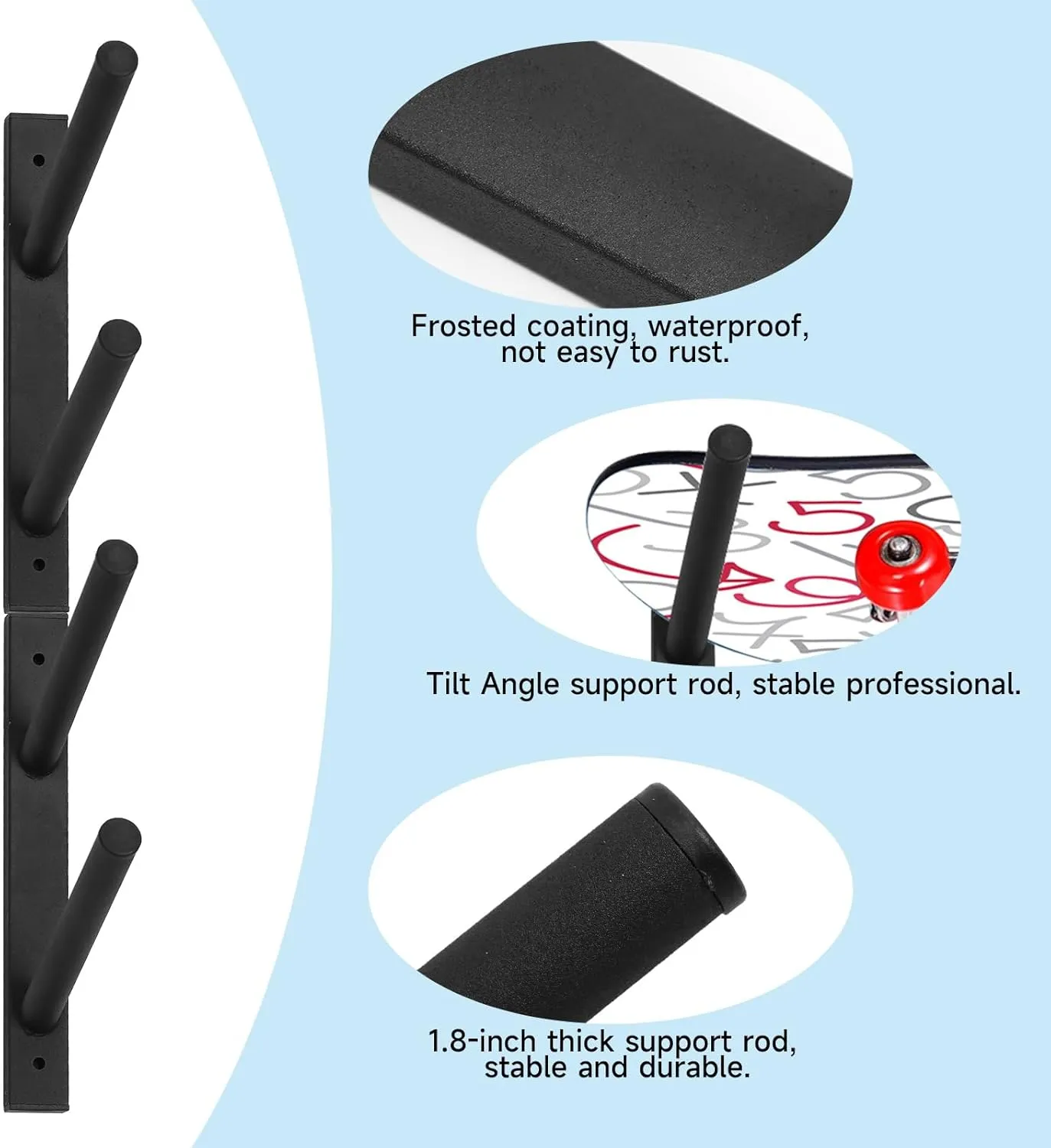 Skateboard Wall Mount, Skate Board Wall Display Holder Rack, Snowboard Ski Storage Organizer