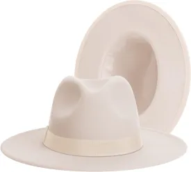 Wide Brim Fedora Hats for Women & Men Classic Dress Panama Hat Adjustable Felt Hat with Band