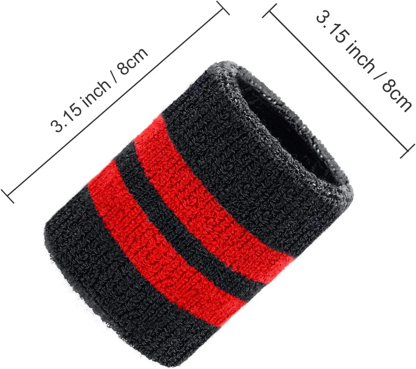 WILLBOND 6 Pieces Wrist Striped Sweatbands Sports Wristbands for Football Basketball, Running Athletic Sports